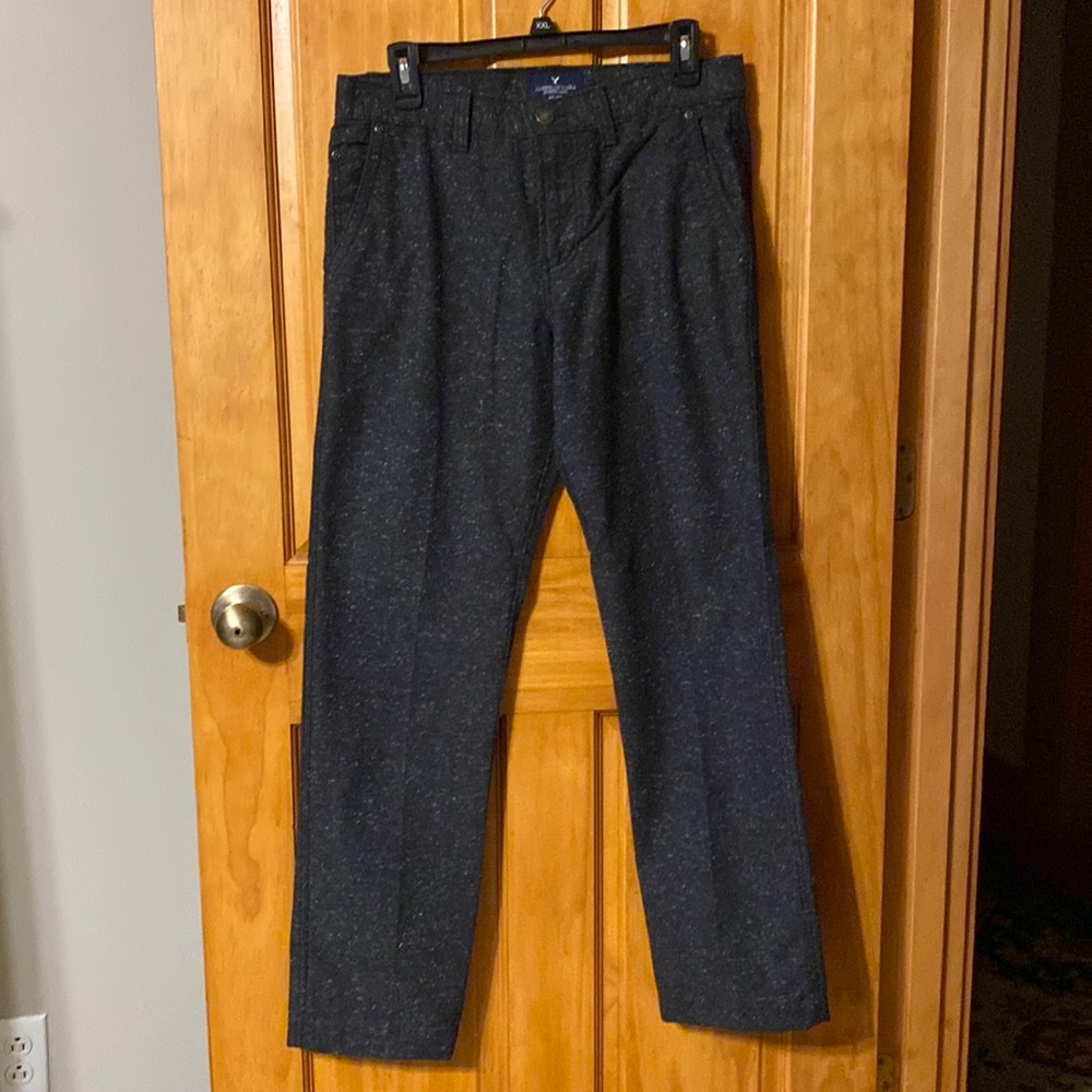 Men’s black tweed look casual pants